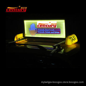 wholesale china factory price two sided illuminated plastic rooftop taxi ad carrier